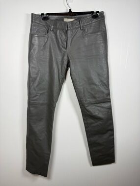 STEFANEL | Italian Grey Lamb Leather Trousers
